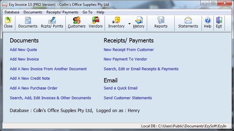 Ezy Invoice Screenshot